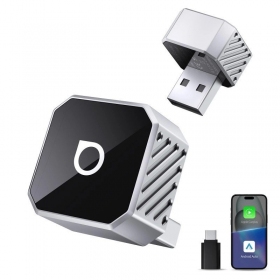 Adaptador inalámbrico CarPlay/Android Auto Ottocast Mini Cube plateado CP88-T3