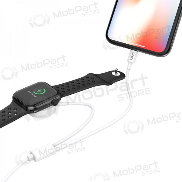 USB cable HOCO U69 lightning 1.0m (with iWatch wireless charger) (blanco)