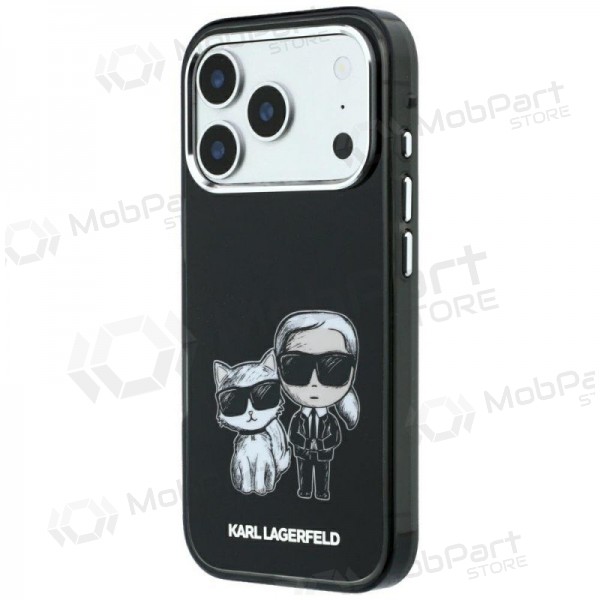 Funda para Apple iPhone 18 Pro - Karl Lagerfeld PU Semi Wrap Smooth Sketch Bodies MagSafe (negra)