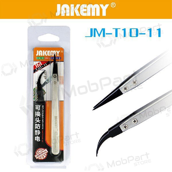 Pinza metálica antiestática Jakemy JM-T10-11 ESD (replaceable head)