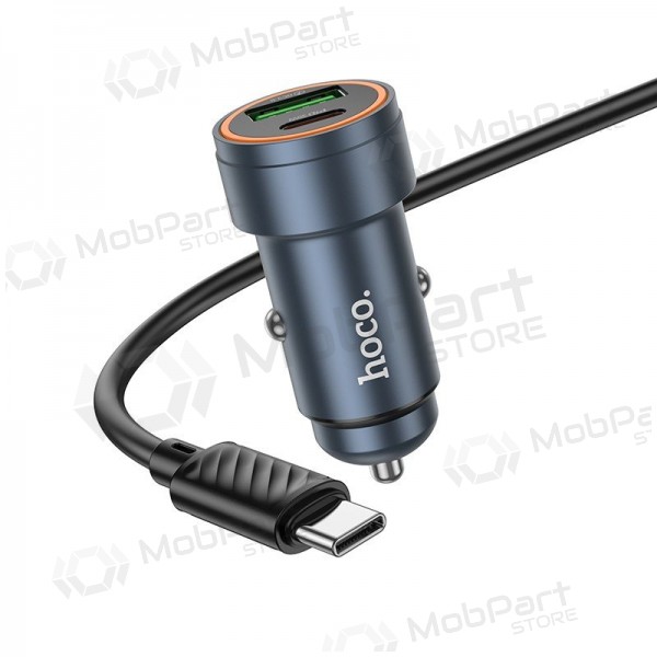 Cargador de coche Hoco Z57A 30 W USB-C + USB-A con cable USB-C de 1 m