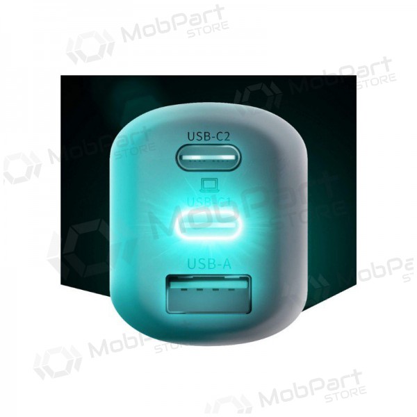 Cargador 3MK HyperCharger 65W 2xUSB-C, 1xUSB-A PD 3.0/QC 4.0 (blanco)