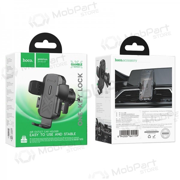 Soporte para teléfono de coche Hoco H64 (air vent) negro