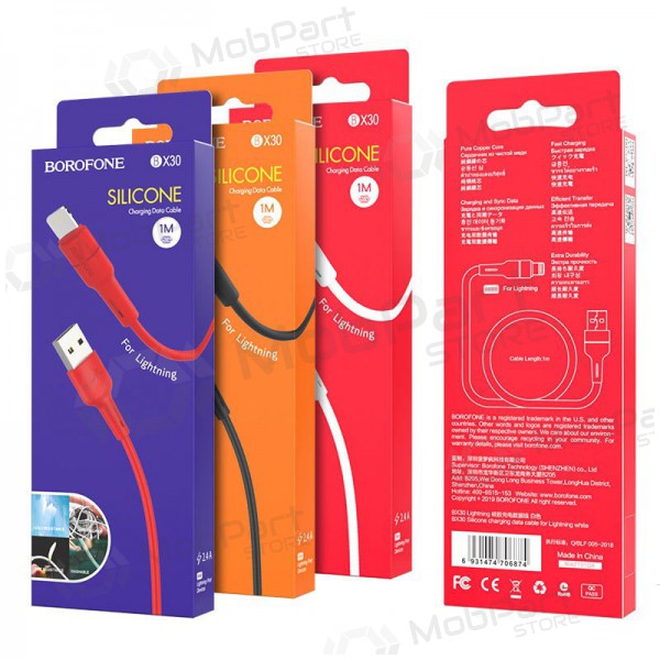USB cable Borofone BX30 Lightning 1.0m (blanco)
