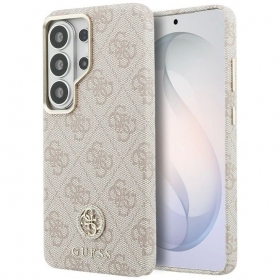 Funda para Samsung Galaxy S26 Ultra - Guess PU Leather 4G Strass Logo Gold Frame Magnetic (rosa)