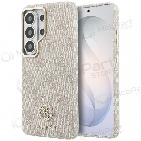 Funda para Samsung Galaxy S26 Ultra - Guess PU Leather 4G Strass Logo Gold Frame Magnetic (rosa)
