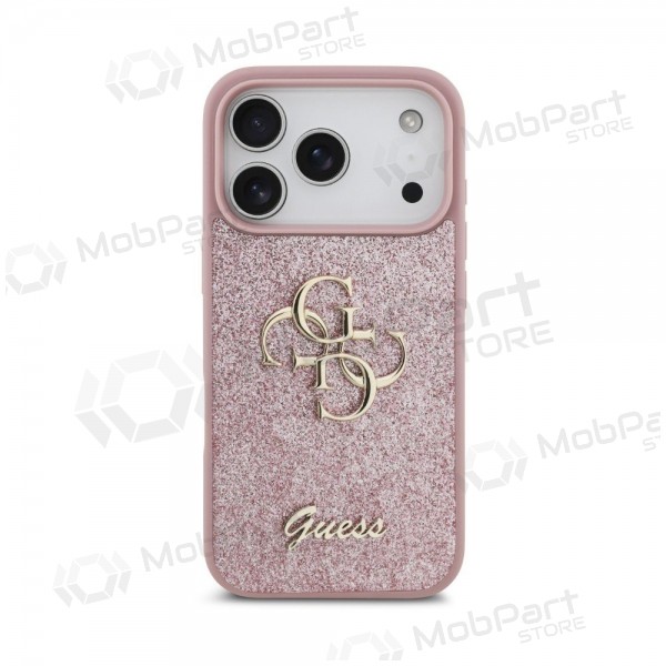 Funda para Apple iPhone 18 Pro - Guess PU Fixed Glitter 4G Metal Logo (rosa)