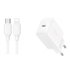 Cargador Joyroom JR-TCF20 USB-C PD20W + USB-C to Lightning cable 1.0m blanco