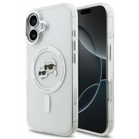 Funda para Apple iPhone 17 - Karl Lagerfeld IML K&CH Heads Metal Frame MagSafe (transparente)