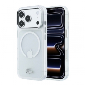 Funda para Apple iPhone 18 Pro Max - Lacoste IML Frosted Petit Pique Metal Logo MagSafe (transparente)