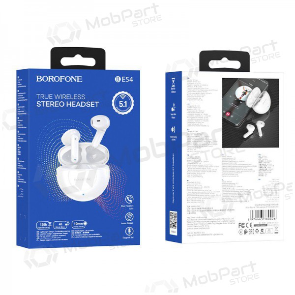 Inalámbrica manos libres Borofone BE54 Rejoice TWS (Blanco)