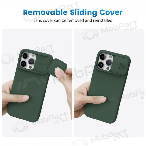 Apple iPhone 15 Pro funda „Nillkin Silicone“ (verde oscuro) Apple iPhone 15 Pro funda „Nillkin Silicone“ (verde oscuro)