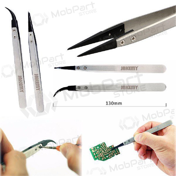 Pinza metálica antiestática Jakemy JM-T10-11 ESD (replaceable head)