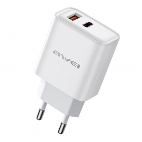 Cargador Awei PD81-EU USB-A/USB-C blanco