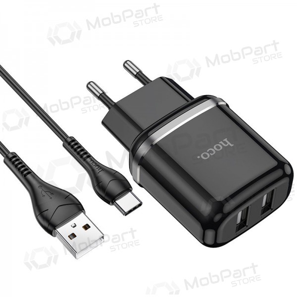 Cargador Hoco N4 + Type-C (2.4A) (negro)