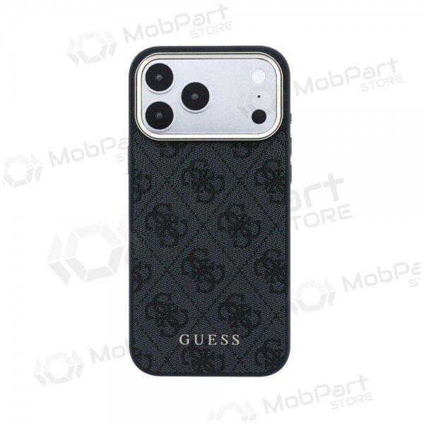 Funda para Apple iPhone 18 Pro - Guess PU Leather 4G Gold Frame MagSafe (negra)