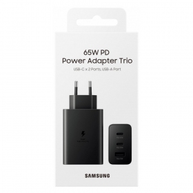 Cargador de red Samsung EP-T6530NBEGEU 65 W 2x USB-C + USB-A negro