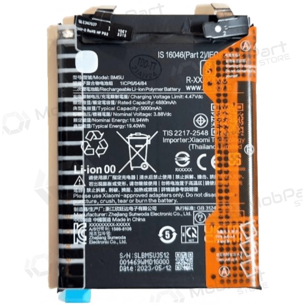 Batería para Xiaomi Redmi Note 13 Pro+ 5G, acumulador (BM5U) (original)