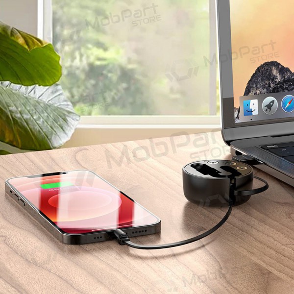 USB cable Borofone BU26 3in1 microUSB-Lightning-Type-C magnetinic 1.0m (negro)