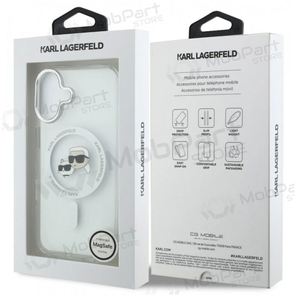 Funda para Apple iPhone 17 - Karl Lagerfeld IML K&CH Heads Metal Frame MagSafe (transparente)