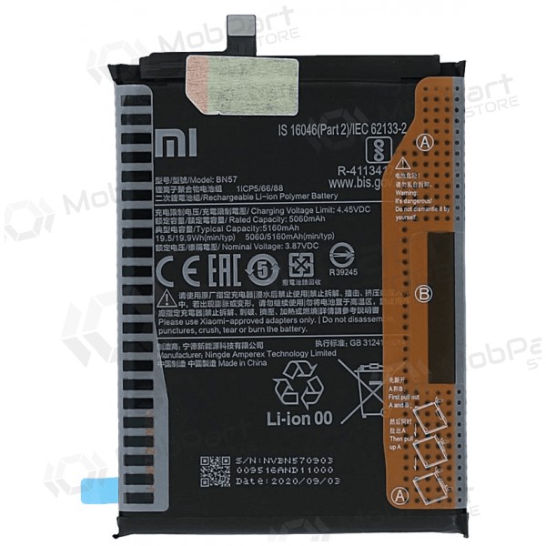 Batería, acumulador Xiaomi Poco X3, Poco X3 Pro (BN57) (original)