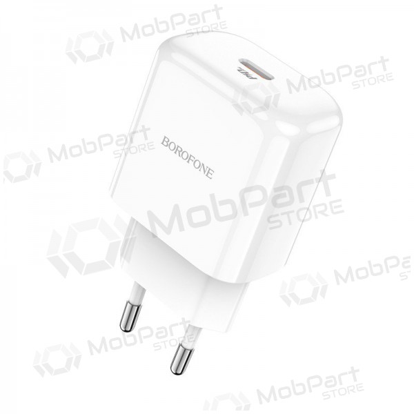 Cargador Borofone BN3 Type-C QC 3.0, PD 2.0 20W (blanco)
