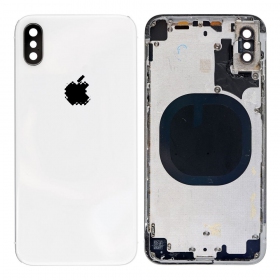 Apple iPhone X tapa trasera de la batería (plata) (usada grade C, original)