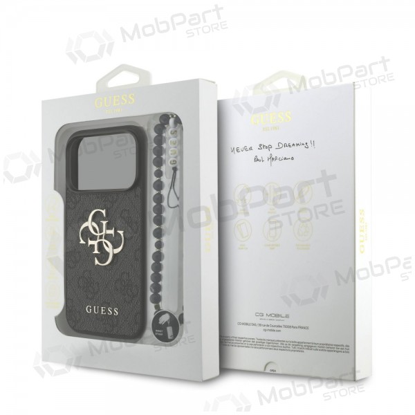 Funda para Apple iPhone 17 Pro -Guess PU 4G Metal Logo Strap- (negra)