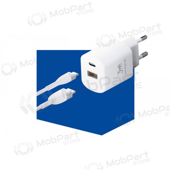 Cargador 3MK HyperCharger 20W 1xUSB-C + 1xUSB-A PD/QC