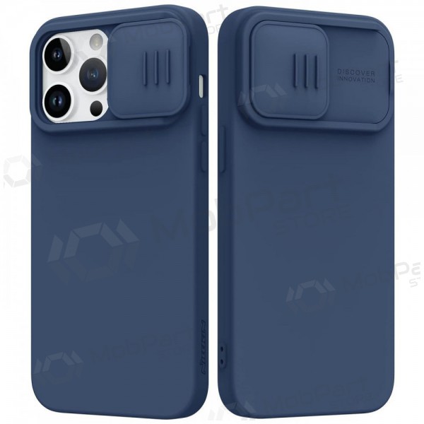 Apple iPhone 15 funda „Nillkin Silicone“ (azul oscuro)