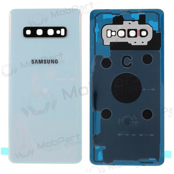 Samsung G975 Galaxy S10 Plus tapa trasera de la batería blanco (Prism White) (usada grade C, original) Samsung G975 Galaxy S10 Plus tapa trasera de la batería blanco (Prism White) (usada grade C, original)
