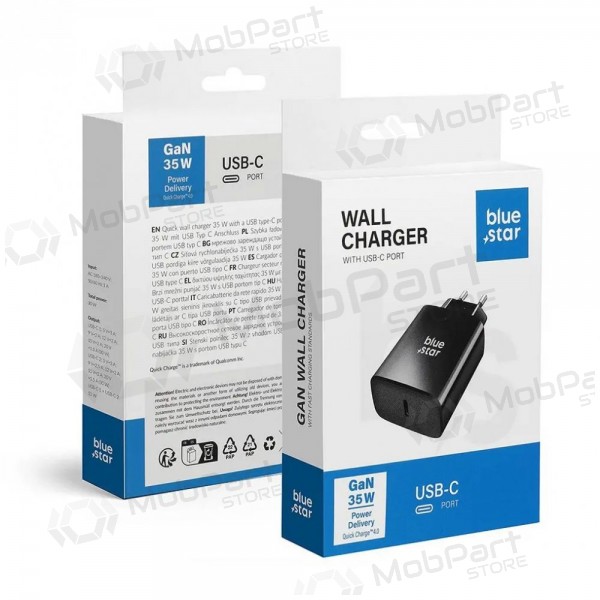 Cargador de teléfono Blue Star 35 W USB-C negro