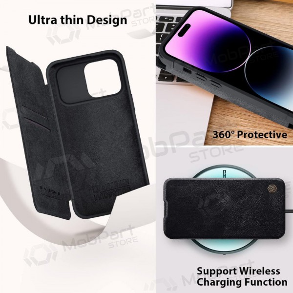 Apple iPhone 14 Pro Max funda „Nillkin Leather“ (negro)