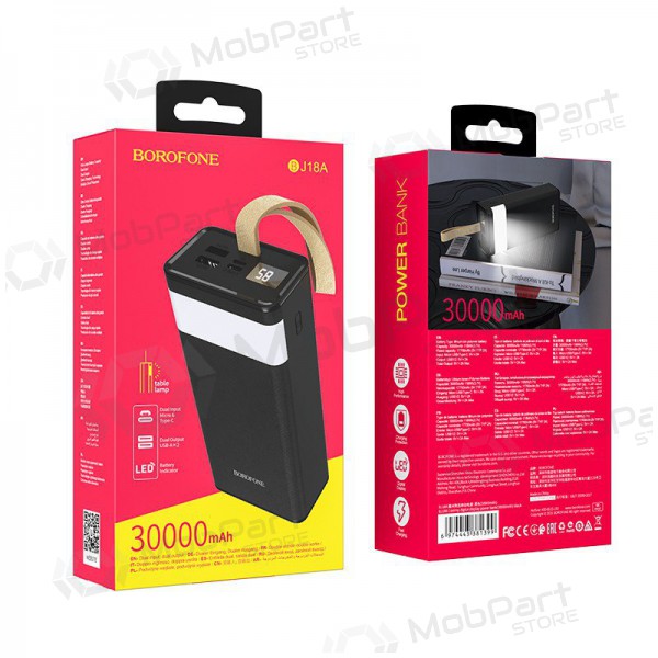 Batería externa Power Bank Borofone BJ18A 2xUSB 2A 30000mAh negro