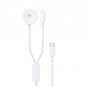 Cable USB-C Dudao A12MAX-2in1 USB-C a iWatch / Lightning 1.2 m
