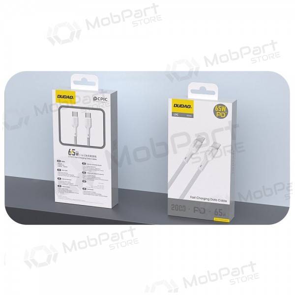 Cable USB-C Dudao L9C USB-C a USB-C 1 m 65 W blanco