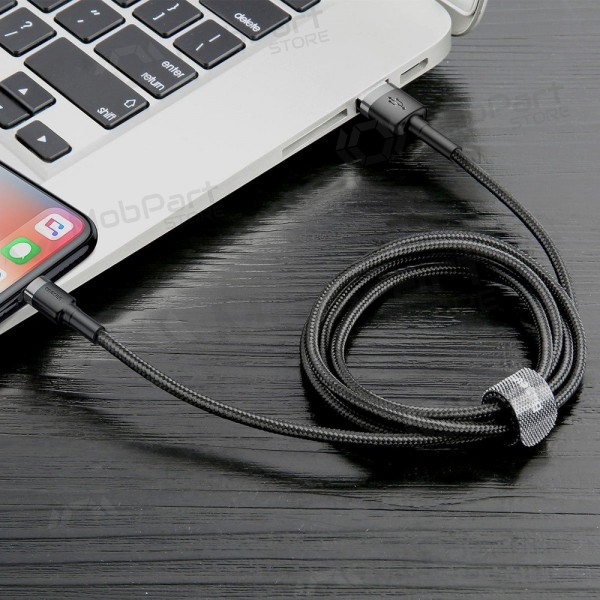 USB cable Baseus Cafule USB-A to Lightning 2.4A 1.0m gris-negro CALKLF-BG1