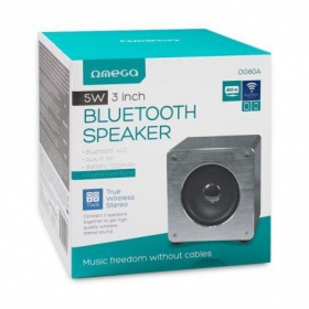 Bluetooth altavoz portátil OMEGA WOODEN OG60A (MicroSD, manos libres, AUX,FM) (gris)