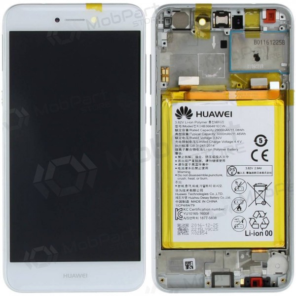 Huawei P8 Lite 2017 / P9 Lite 2017 / Honor 8 Lite pantalla (blanco) (con un marco y bateria) (service pack) (original)