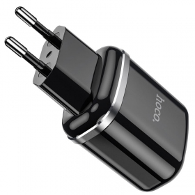 Cargador Hoco N4 x 2 USB  jungtimis (2.4A) (negro)