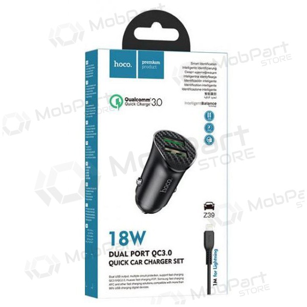 Cargador de coche HOCO Z39 USB + 