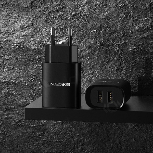 Cargador Borofone BN2 2xUSB 2.1A (negro)