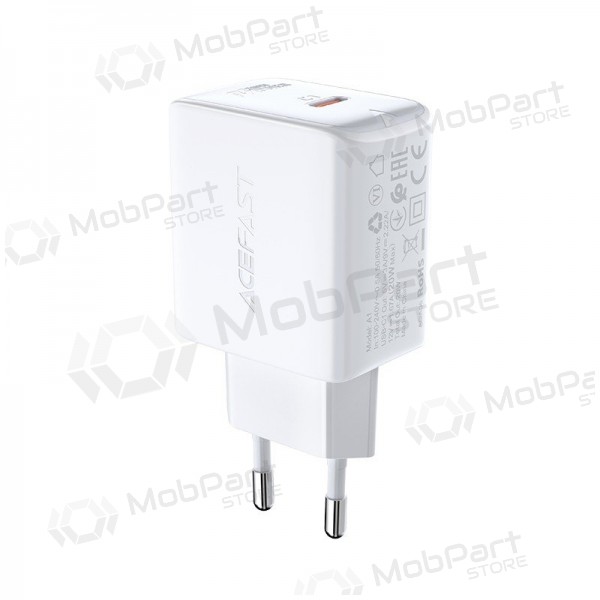 Cargador buitinis Acefast A1 PD20W USB-C blanco