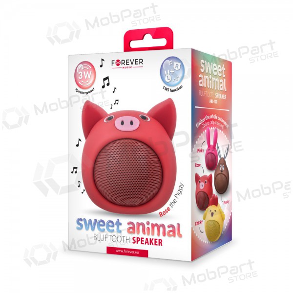 Altavoz portátil Bluetooth Forever Sweet Animal Pig Rose ABS-100