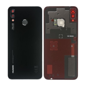Huawei P20 Lite tapa trasera de la batería negro (Midnight Black) (usada grade B, original)