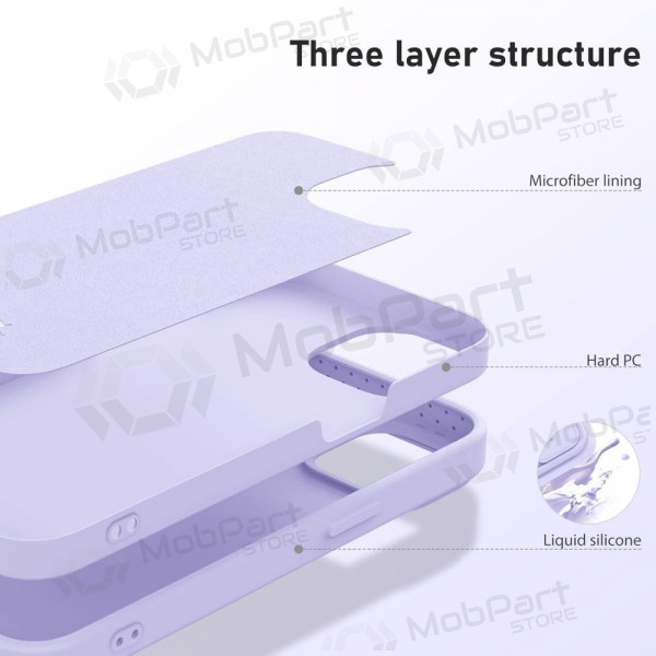 Apple iPhone 15 Plus funda „Nillkin Silicone“ (šviesiai violeta) Apple iPhone 15 Plus funda „Nillkin Silicone“ (šviesiai violeta)