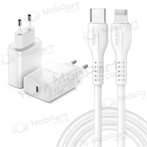 Cargador Dux Ducis C60-PD 20W + Type-C-Lightning (blanco)