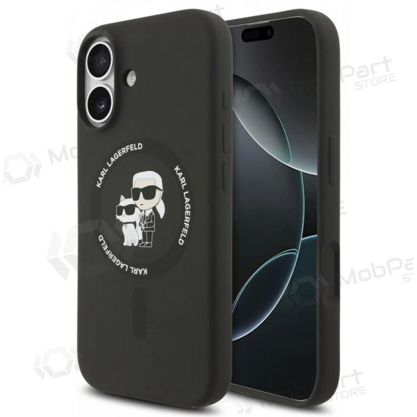 Funda para Apple iPhone 17 -Karl Lagerfeld Liquid Silicone Karl and Choupette MagSafe- (negra)
