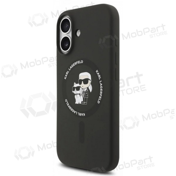 Funda para Apple iPhone 17 -Karl Lagerfeld Liquid Silicone Karl and Choupette MagSafe- (negra)
