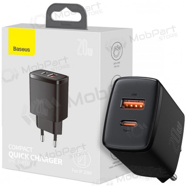 Cargador Baseus USB + Type-C 20W CCXJ-B01 (negro)